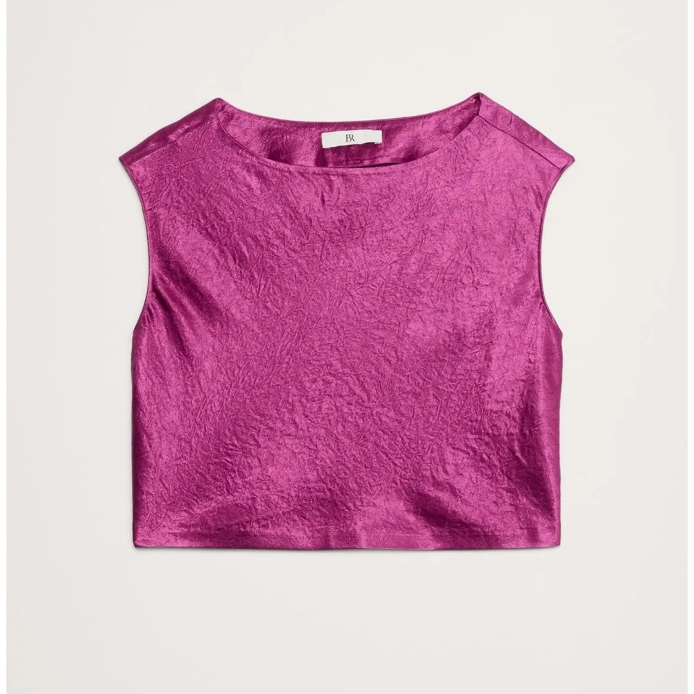 NWOT Crinkle Satin Cropped Top | S